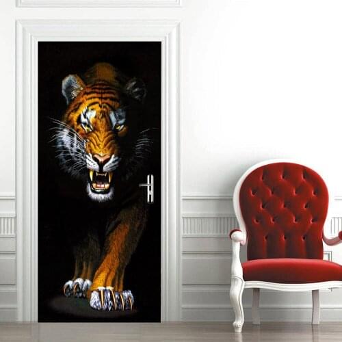 3d wallpaper pegatinas de puerta wall stickersv wall paper door palm 3 d gate stick a mighty tiger adhesive