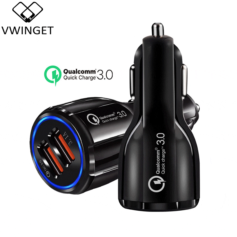 New Quick Charge 3.0 Car Charger For Mobile Phone Dual Usb Car Charger Qualcomm Qc 3.0 Fast Charging Adapter Car-Charger