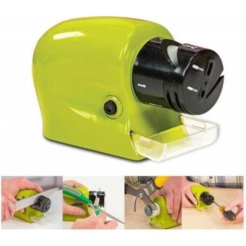 Knife Sharpener With Battery Operated Green Automatic Sharpen Scissors Knives Free Shipping