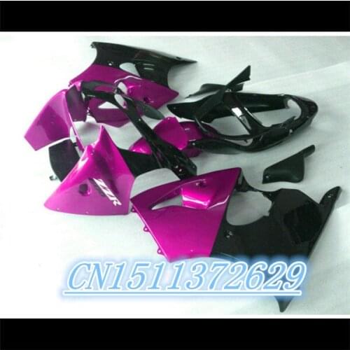 Dor-ABS Fairing for kawasaki INJECTION MOLDED ZX 6R 2000-2002 ZX6R 2001 2002 2000 black and pink fairing D