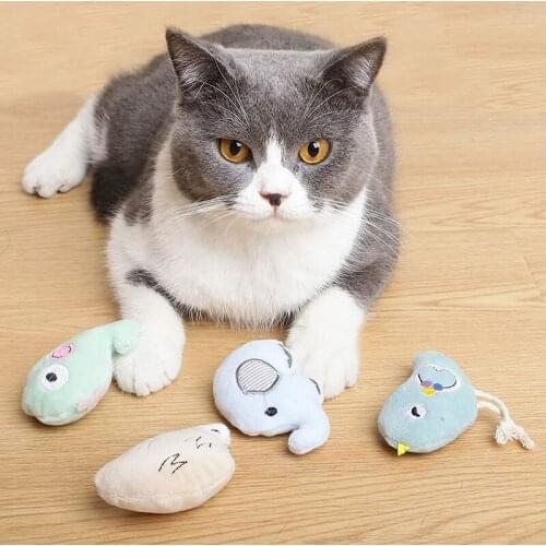 Plush Animal Modeling Toys High Quality Pet Products Cat Toy Self-Hi Catnip Molar Toys Cartoon Plush Toy Pet Products