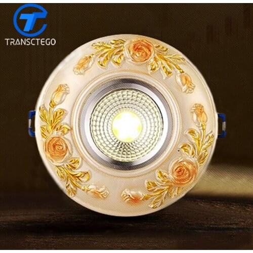Downlight European style LED ceiling lamp embedded carving style ceiling lamp energy-saving lamp living room