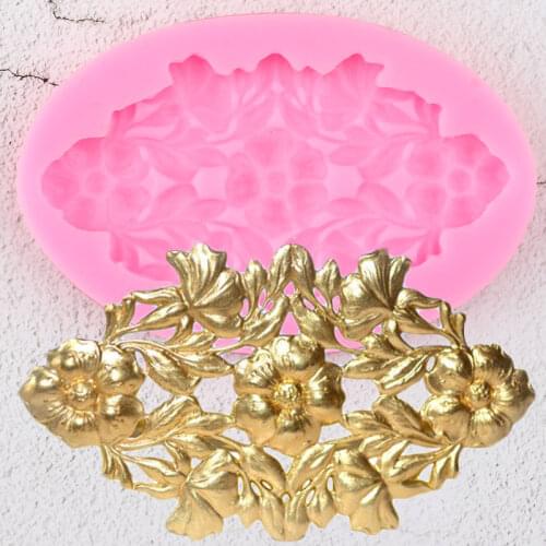 Flower Border Silicone Molds Relief Cupcake Fondant Mold DIY Wedding Cake Decorating Tools Candy Clay Chocolate Gumpaste Mould