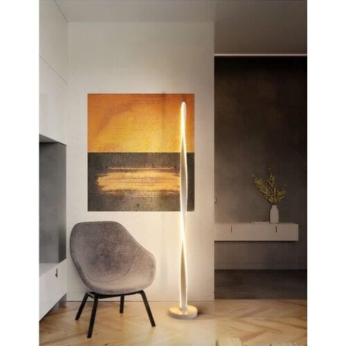Modern design remote dimming floor lamp living room bedroom decoration acrylic aluminum spiral shape LED indoor floor lighting