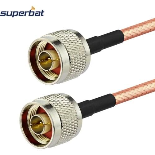 Superbat N-Type Male Plug to N Plug Connector Straight WiFi Adapter RF Pigtail Coaxial Cable RG400 30cm for Bluetooth Wireless