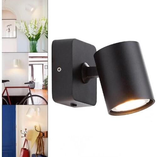 GU10 LED Wall Lamp Fixture Rotatable Reading Light Bed Light Aluminum Bedroom Lamp Waterproof for Indoor Mirror Stair Lighting