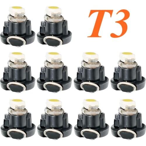 10pcs T3 LED 5050 SMD Car Board Instrument Panel Lamp Auto Dashboard Warming Indicator Wedge Light Red Blue Green Yellow 10X