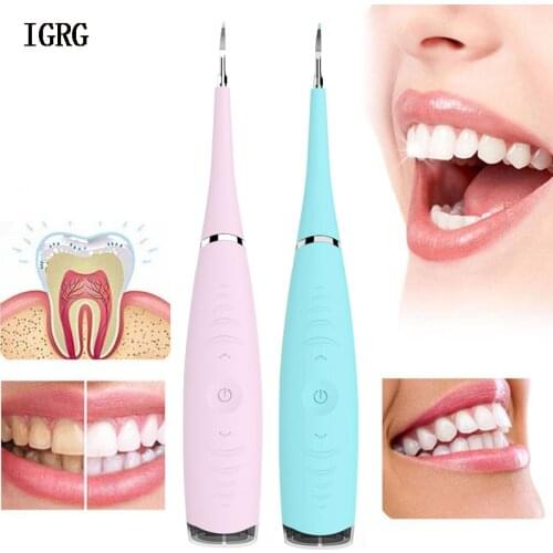 IGRG ultrasonic Teeth whitening cleaning device rechargeable dental flosser Waterproof electric tooth cleaner calculus remover