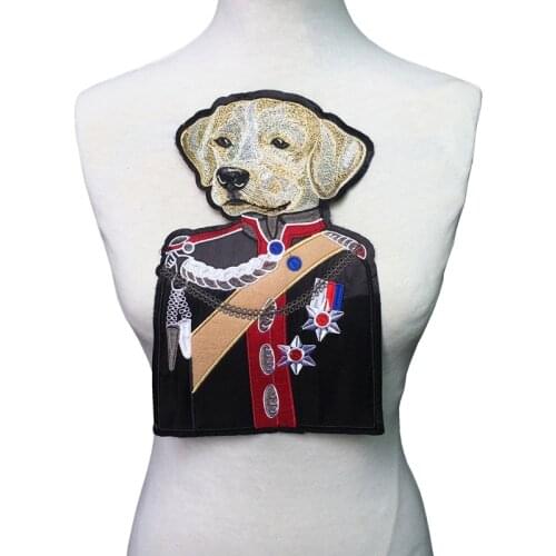 Uniform Dog Embroidery Patch Embroidered Patches For Clothing Applique Clothes Parches Bordados Para Ropa Sew On 29x18cm AC1371