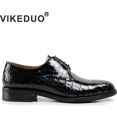 Vikeduo Handmade Designer Vintage Retro Fashion Luxury Casual Wedding Party Brand Male Genuine Leather Mens Derby Dress Shoes
