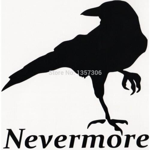 13cm x 13cm The Raven Nevermore Sticker Car Window Truck Bumper Auto SUV Door Vinyl Decal 13 Colors