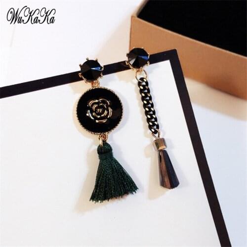 Wukaka 2019 Fashion Camellia Tassel Earrings For Woman Girl Luxury Big Brand Design