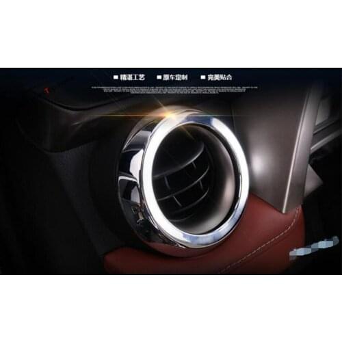 Yimaautotrims Side + Middle Air Conditioning AC Outlet Vent Frame Cover Kit For TOYOTA RAV4 RAV 4 2016 2017 2018 ABS Interior