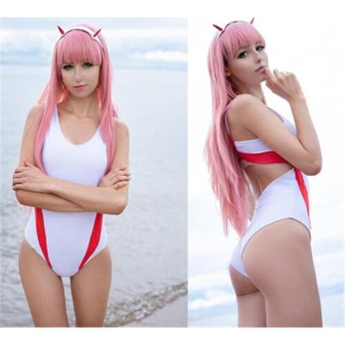Takerlama Darling in The FRANXX Zero Two Cosplay Women One Piece Bodysuit Anime Swimsuit Swimwear CODE 02 Costumes