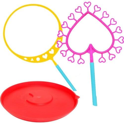 3pcs Bubble Wands Set, Large Bubble Wands Toy Set with Tray Bulk for Kids Summer Outdoor Activity Party Favors Bubble Ring Show