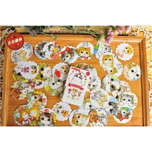 40 PCS/lot Cute Cat sticker Mini Paper Sticker Decoration DIY Diary Scrapbooking Label Sticker Toy