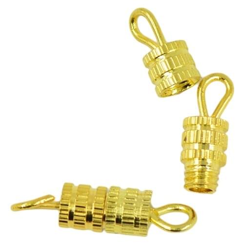 50Pcs 15x4mm Metal Column Barrel Swivel Screw Clasps DIY Jewelry Findings