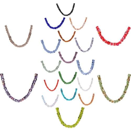 50pcs 6mm Cube Square Glass Crystal Rondelle Spacer Beads Making Bracelet Gifts