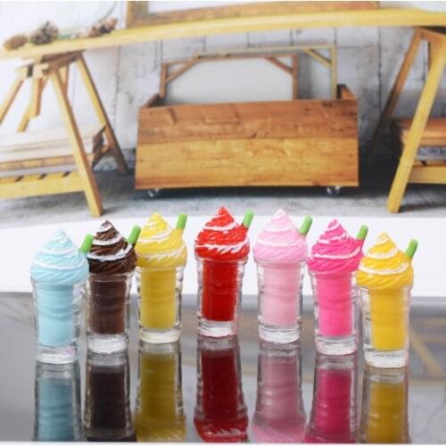 50pcs/lot Cute 14X32mm Resin Ice Cream Cup Cabochon For Scrapbooking Craft Mobile Case DIY Decorative Embellishment