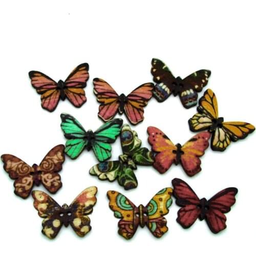 50pcs Mixed Butterfly Buttons For Clothes Knitting Needles Crafts Sewing Scrapbooking DIY Fabric Needlework Buttons