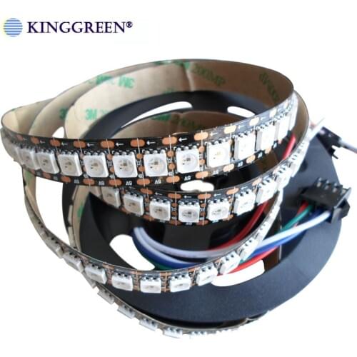 5mX professional manufacturing digital HD107S led strip 5050SMD RGB dream color 30/ 60/144LEDs/m with Black PCB free shipping