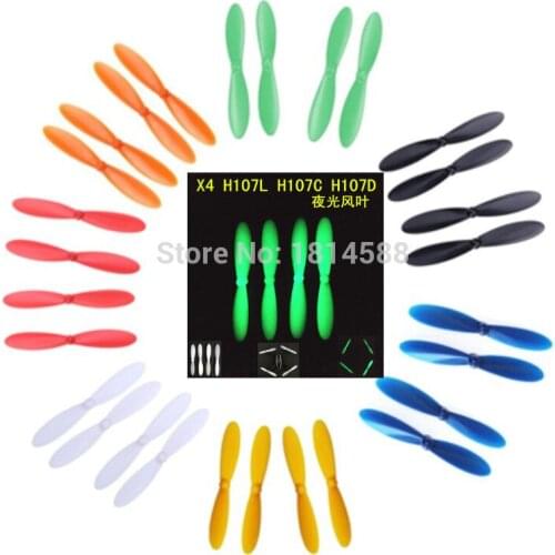 8set Hubsan X4 H107 H107L H107D H107C H108C H108 clockwise to counterclockwise rotor propeller, RC four-axis aircraft parts