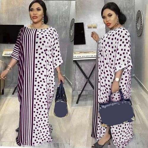 Dashiki African Dresses For Women Print Abaya Bandage Bat Sleeve Long Maxi Dress Summer Plus Size 2 Piece Africa Sexy Lady Party