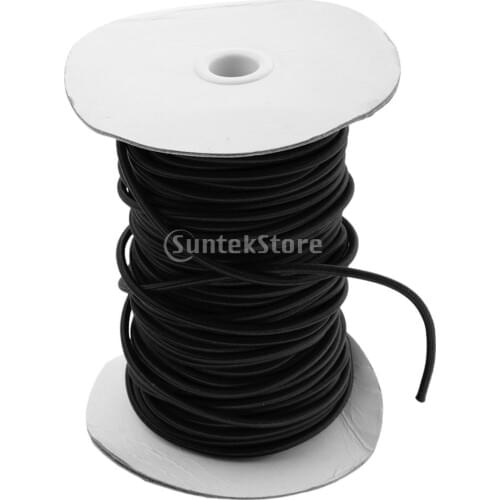 Black/Orange 4mm Marine Bungee Rope Shock Cord Car Truck Roof Racks Trailers Boats Kayaks Tie Down 0.5 2 20 30 50 75m