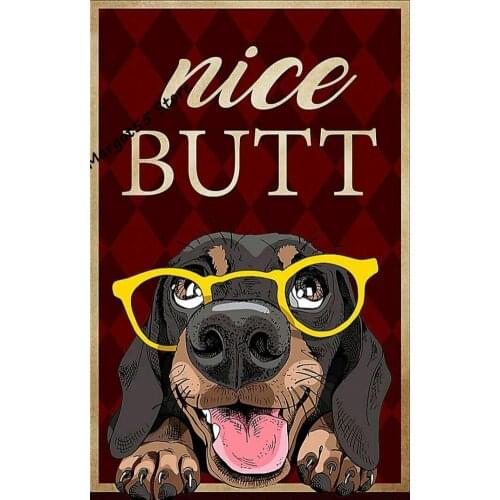 Dachshunds&Eskimo dog Metal Plates Posters Vintage Decoration Tin Sign Cartoon Posters on the Wall Stickers Farmhouse Decor Home