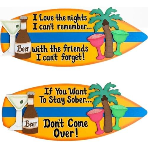 P8DE Wooden Surfboard Wall Decoration Signs Beach Bathroom Decor Hanging Sign Decorative Wall Art Home Party Summer Decor Home