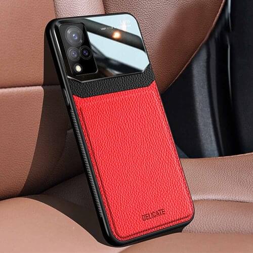 Hybrid Case For Vivo V20 V20SE V21 Cover Protector For Vivo Y3 Y17 Y20 Y50 Y52S Y73S Y93 Y97 Cases PU Leather & Acrylic Fundas