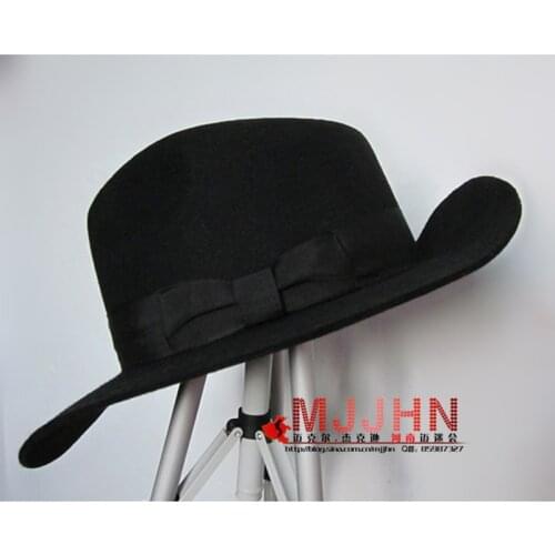 Hig-Q MJ Michael Jackson Billie Jean With Name Black FEDORA Wool Hat Trilby Collection For Performance Party Show Imitation Gift