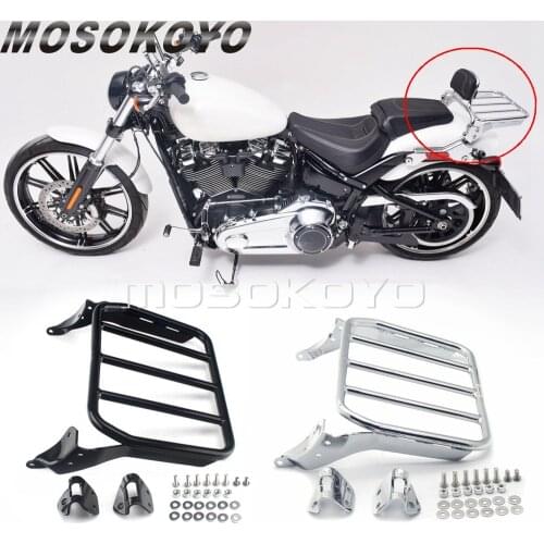 Chrome Black Motorcycle Sissy Bar Luggage Rack Docking Hardware Kit For Harley Fat Boy Breakout 114 18-UP FLFB FXBR FXBRS FLFBS