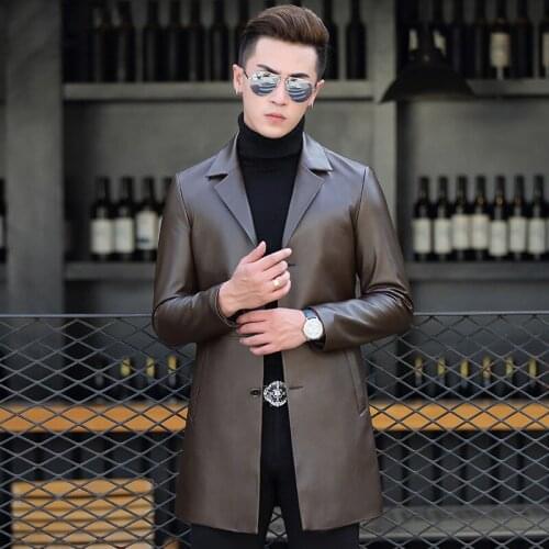 Genuine Leather Jacket Men Winter Autumn Clothes 2020 Fashion Man Business Jackets Long Real Sheepskin Coat Chaqueta 1703