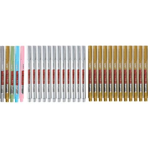 5/10x Paint Marker Pens Permanent Drawing Metallic Gold Silver Waterproof Marker Pens for Metal,Glass,Stone,Black Paper,Fabric