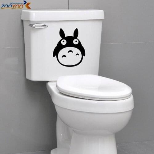 Lovely totoro toilet stickers 8301. diy removable vinyl art decals home decor animal adesivos de paredes poster 0.0
