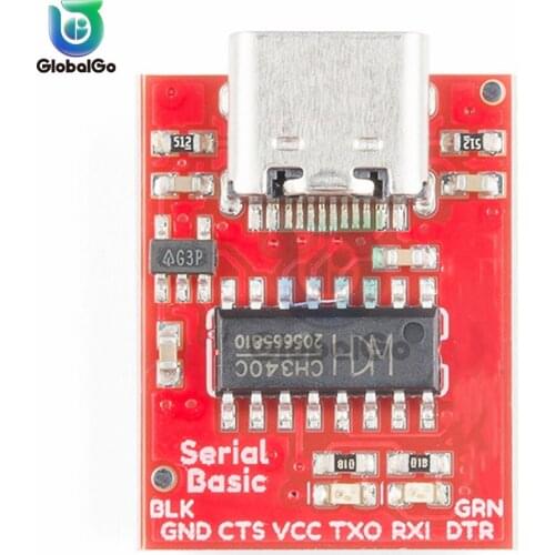 Type C to TTL Serial Port Module CH340 USB Bus Adapter Chip ISP Communicate Connector for STM32 Arduino with Indicator Lights