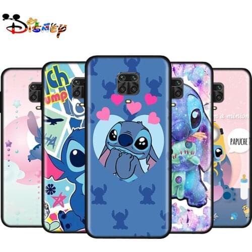 Silicone Soft Cover Cartoon Cute Stitch For Xiaomi Redmi Note 10S 10 9 9S 9T 8T 8 7 6 5 Pro Max 5A 4X 4 5G Black Phone Case