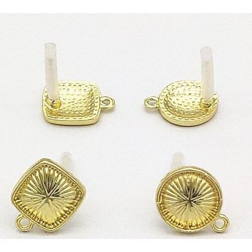 New arrival! 100pcs Zinc Alloy Round/Square Ear Stud For Handmade Earrings DIY Parts,Jewelry Accessories Findings&Components