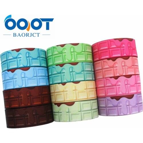 OOOT BAORJCT I-191123-2595,25mm 10yards Lava Multicolor geometric grosgrain Ribbons,bow cap,Clothing,Party DIY Decorations