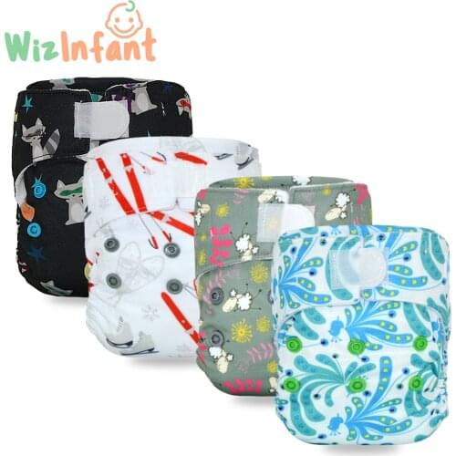 ICLOTHUP Newborn AIO Cloth Diapers Nappy,3 Layers Of Micro Fiber Sewn Inside Insert,Waterproof PUL Outer,Microfleece Lining