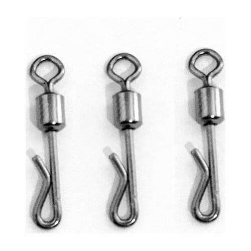 10pcs Fishing Swivels Size 6/8/10/12# Rolling Swivel Interlock Snap Hook Lure Connector Terminal Tackle Swivel Fishing