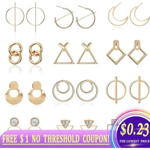 Korean Earrings For Women Accessories Vintage Triangle Stud Earrings 2020 Statement Earrings For Best Friend Valentines Day Gift