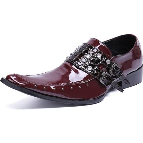 Sfcday Men's Patent Leather Shoes