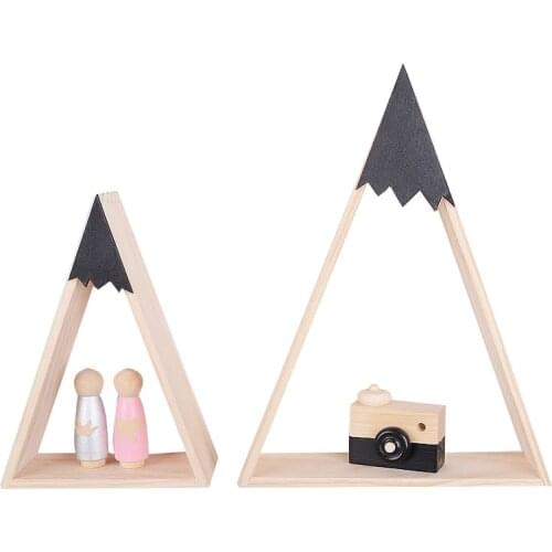 Nordic Ins Style Nursery Kids Room Decoration Shelf Wooden Pink Shelves for Baby Child Bedroom Decoration Figurines Display Rack