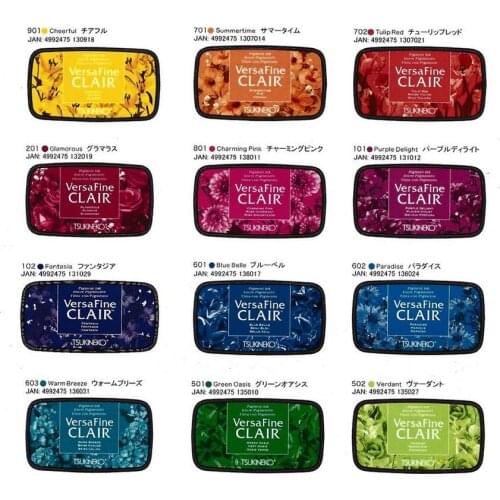 Tsukineko VersaFine CLAIR Ink Pad 24 Colors Stamp Pad Inkpads Japan