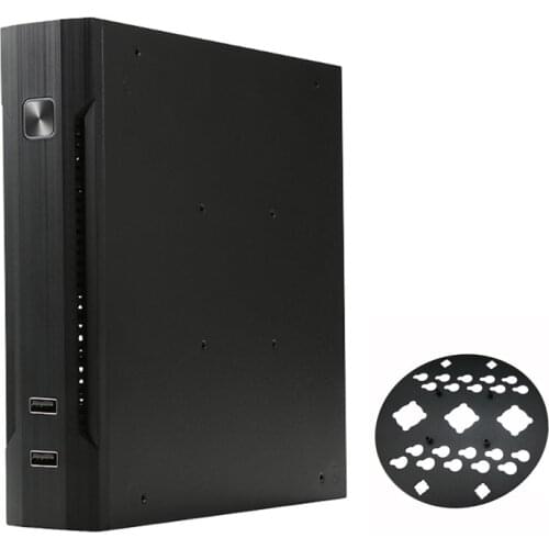 TX01 ITX Case HTPC Chassis with Back Mount Bracket Mini-ITX Computer Case USB2.0 Industrial Control ITX Enclosure