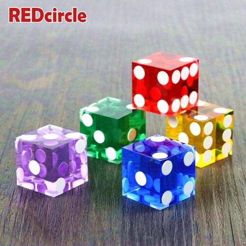 Top Quality Transparent Colorful D6 Dice,Casino Dice with Razor Edges and Matching Serial Numbers,as Game for game,As gift