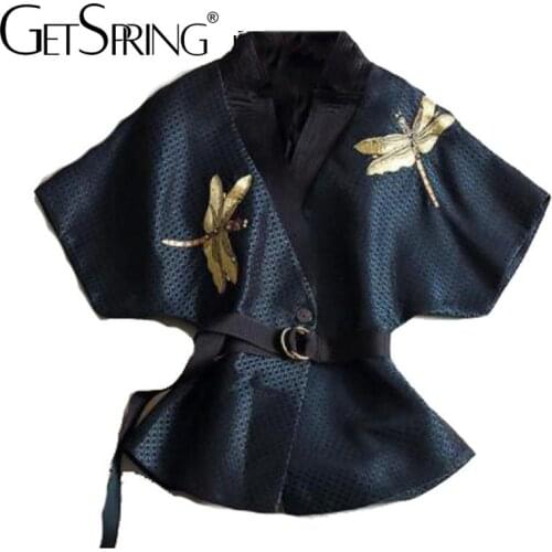 Yuerwang Women Coat Jacket Kimono Jackets Outerwear Womens 2021 New Embroidery Beads Bat Sleeves Coats Formal Jackets Oversize