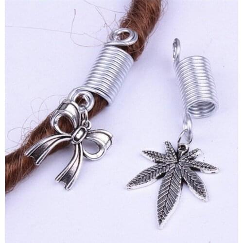 5 Pcs Silver Adjustable Hair Braid Dread Dreadlock Beads Clips Cuff Hair Extension Ring Hair Styling Braiding Tool Accessories
